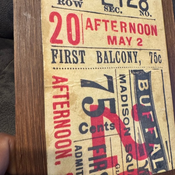 VTG Ticket Stub to Buffalo Bill Cody's Wild West Show Madison Square - Picture 2 of 4